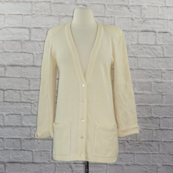 Vintage Sweaters - Vintage 80s Lambswool Angora Cardigan Sweater